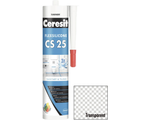 Ceresit Flexsilicone CS 25 sanitárny a obkladový silikón, transparentný