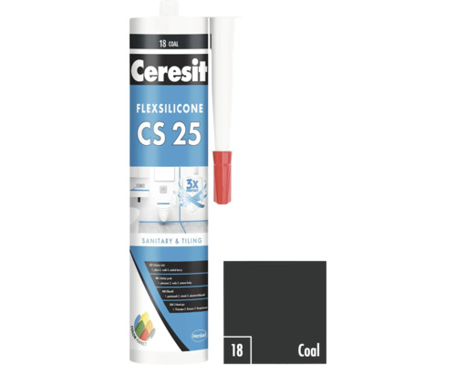 Ceresit Flexsilicone CS 25 sanitárny a škárovací silikón, uhlie