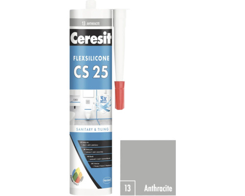 Ceresit Flexsilicone CS 25 sanitárny a obkladový silikón, odtieň antracit