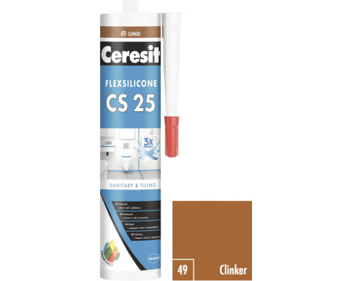 Ceresit Flexsilicone CS 25 sanitárny a obkladový tmel, farba clinker