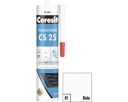 Ceresit Flexsilicone CS 25 sanitárny a obkladový silikón, kartuša