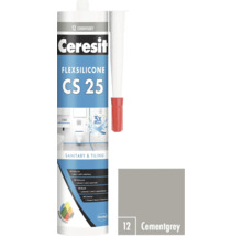 Ceresit Flexsilicone CS 25 sanitárny a škárovací silikón, cementovo sivá