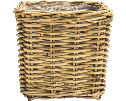 Kvetinový kôš z ratanu s plastovou vložkou