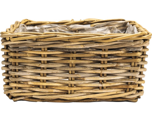 Kvetinový kôš z ratanu s fóliovou vložkou