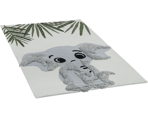 Koberec s motívom slona a rastlinnými motívmi