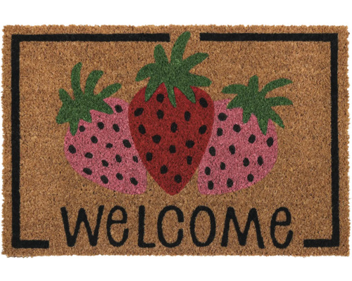 Rohožka s motívom jahôd a nápisom Vitajte