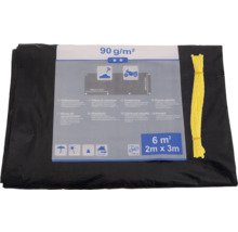 Čierna krycia plachta s gramážou 90 gramov na meter štvorcový a rozmermi 2 x 3 metre