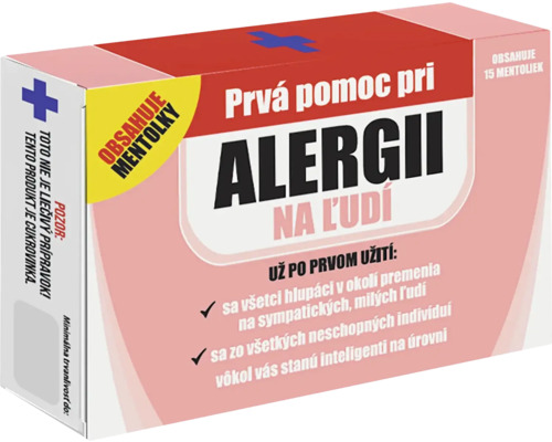 Mentolky Alergia na ľudí Balenie cukríkov proti alergiám