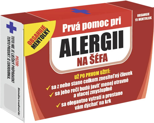 Mentolky Alergia na šéfa Balenie žartovného tovaru proti alergii na šéfa