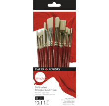 Sada olejových štetcov Daler Rowney Simply s desiatimi kusmi a tuhými syntetickými vláknami