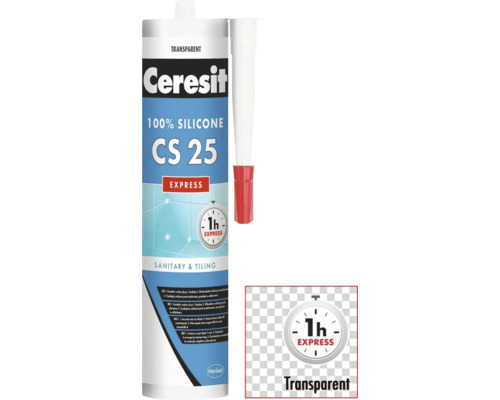 Ceresit CS 25 sanitárny a obkladový silikón, transparentný