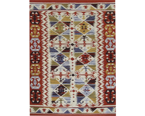 Tkaný koberec Bakero Kilim classic 17014 multi, 155x240 cm Koberec s geometrickými vzormi a bordúrou