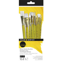 Sada štetcov na zmiešané médiá Daler Rowney Simply, 10 kusov