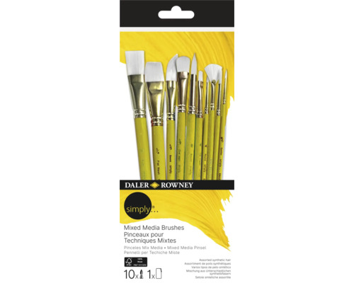 Sada štetcov 10ks Sada štetcov na zmiešané médiá Daler Rowney Simply, 10 kusov