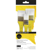 Sada štetcov Daler Rowney Simply Skyflows pre zmiešané médiá, tri kusy