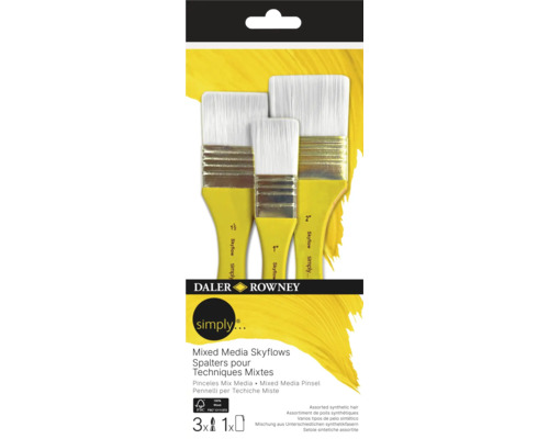 Sada štetcov 3ks Sada štetcov Daler Rowney Simply Skyflows pre zmiešané médiá, tri kusy