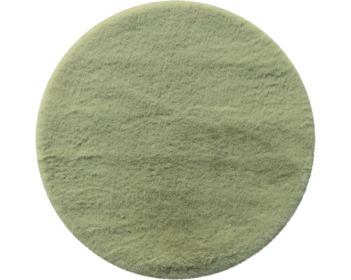 Koberec Shaggy SoleVito Romance šalviový zelený 80 cm Okrúhly koberec zo syntetických vlákien