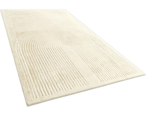 Koberec s abstraktným vzorom čiar a oblúkov