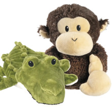 Plyšová opica a plyšový krokodíl