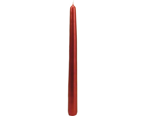 Kónická sviečka 24 cm metalická červená Červená stolová sviečka