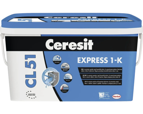 Hydroizolácia Ceresit CL 51 15 kg Ceresit CL 51 Express 1-K Nano-Membrána vo vedre