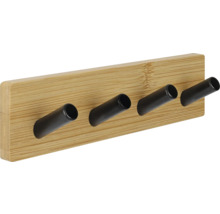 Bambusová vešiaková lišta so štyrmi háčikmi