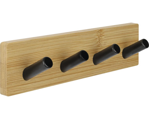 Bambusová vešiaková lišta so štyrmi háčikmi
