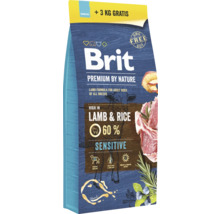 Brit Premium by Nature suché krmivo s jahňacím a ryžou pre citlivé dospelé psy