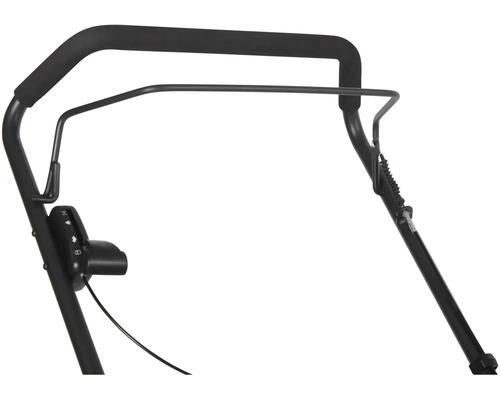 Detailný pohľad na rukoväť kosačky na trávu