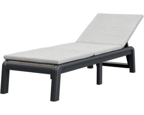 Záhradné lehátko Jardin Porto 58 x 191,5 x 35,5 antracit Záhradné ležadlo s polstrovanou podložkou