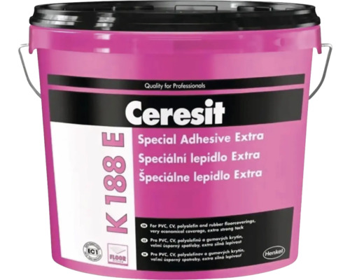 Špeciálne lepidlo Extra Ceresit K 188 E 13 kg Vedro so špeciálnym lepidlom Ceresit Extra na podlahové krytiny