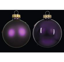 Dve fialové vianočné gule so závesom