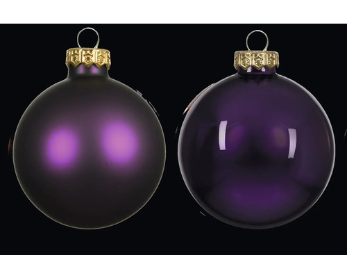 Dve fialové vianočné gule so závesom