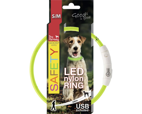 LED nylonový kruh pre psov veľkosti S/M pre bezpečnosť