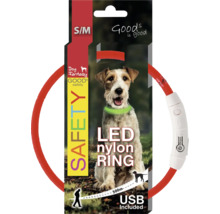 LED nylonový krúžok pre psov, veľkosť S/M, s USB pripojením
