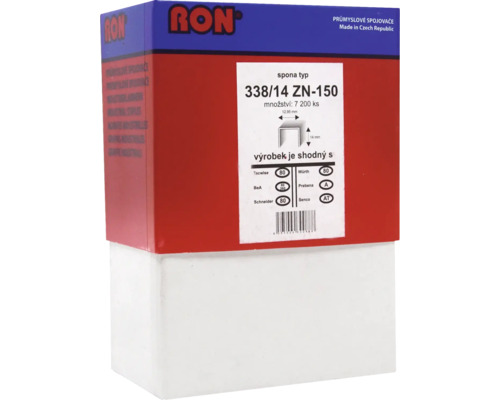 Sponky RON typ 338/14 ZN-150, balenie 7200 kusov
