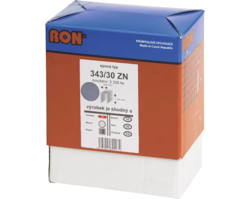 RON Sponky typ 343/30 ZN, balenie 5200 kusov