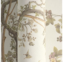 Tapeta so vzorom stromov, kvetov a vtákov