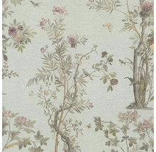 Tapeta s kvetinovými, stromovými a vtáčími motívmi