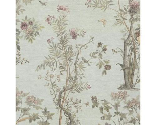 Vliesová tapeta History of Art 790435 Natur hnedá zelená 10,05 x 0,53 m Tapeta s kvetinovými, stromovými a vtáčími motívmi