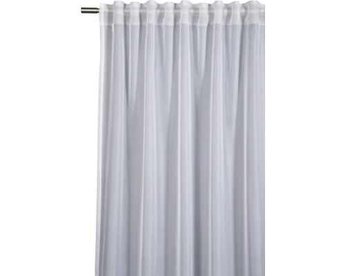 Voálový záves s riasiacou páskou jednofarebný biely 175 x 300 cm Záclona so závesom na riasiacej páske na záclonovej tyči