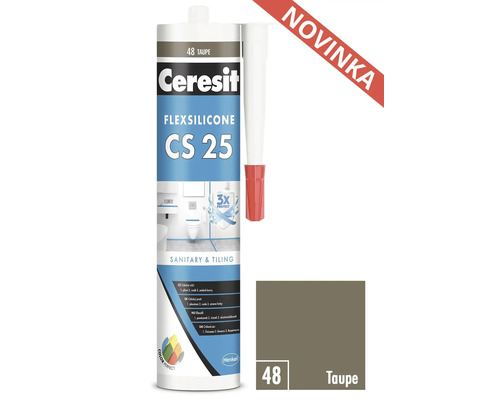 Ceresit Flexsilicone CS 25 sanitárny a škárovací silikón, farba Taupe