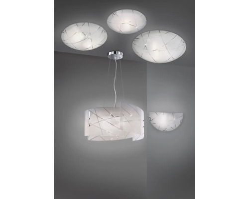 Rôzne typy lámp s geometrickými vzormi na strope a stene