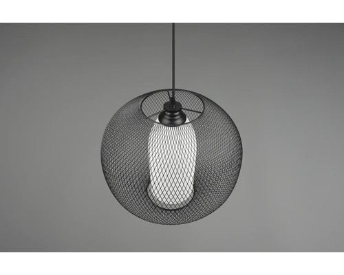 Kovové závesné svietidlo s guľovitým drôteným tienidlom