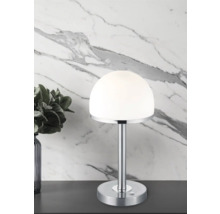 Stolná lampa s okrúhlym tienidlom a kovovou základňou