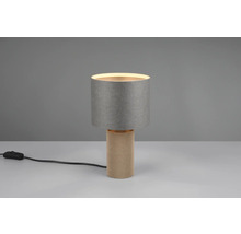 Stolná lampa s tienidlom a drevenou nohou