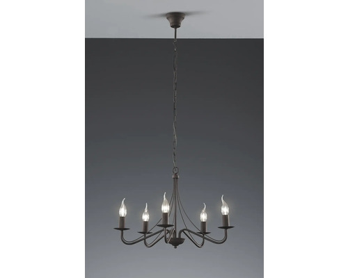 Stropné svietidlo s piatimi svetlami v štýle sviečok