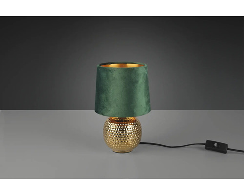 Stolná lampa so zeleným tienidlom a zlatým podstavcom