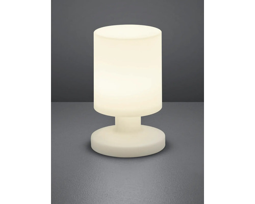 Stolná lampa s valcovým tienidlom a okrúhlou základňou