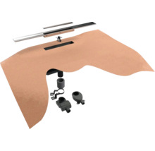 Sprchový prvok s odtokovým žľabom a príslušenstvom